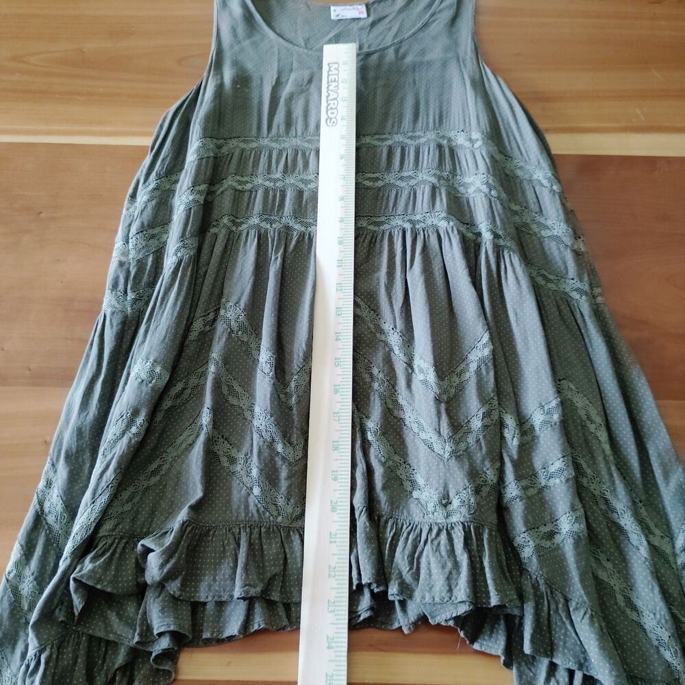 Intimately Free People Trapeze Voile Lace Slip Dress M Babydoll Fairy Polka Dot - Picture 8 of 11